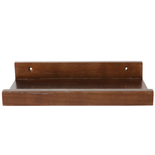 3Pcs Wood Floating Shelf with Lip Wall Storage Rack Brown