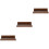 3Pcs Wood Floating Shelf with Lip Wall Storage Rack Brown 5