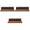 3Pcs Wood Floating Shelf with Lip Wall Storage Rack Brown 3