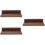 3Pcs Wood Floating Shelf with Lip Wall Storage Rack Brown 7