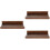 3Pcs Wood Floating Shelf with Lip Wall Storage Rack Brown 6