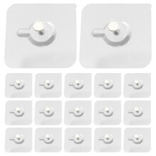 60Pcs Transparent ABS Adhesive Wall Hooks Damage Free No Mark Hanging