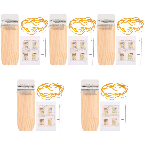 5Sets DIY Wooden Weaving Loom Small Knitting Tool for Craft Projects 2