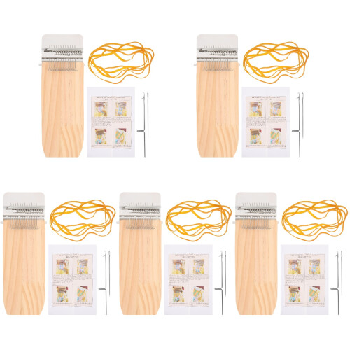 5Sets DIY Wooden Weaving Loom Small Knitting Tool for Craft Projects 1
