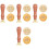 4Sets Copper Wax Seal Stamp with Handle Retro Pattern for Envelope DIY 5