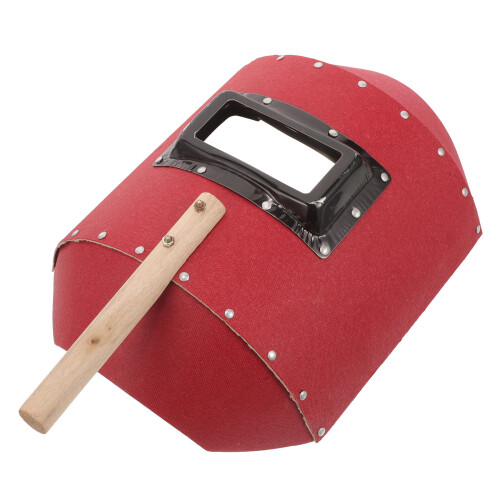 2Pcs Durable Red Welding Mask with Handle Comfortable Paper Design 2