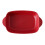 2Pcs Ceramic Baking Tray Red Heat-Resistant Oven Tray for Kitchen Use 1