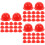 120Pcs Red Mini Construction Hats Plastic Doll for Party Decor 8