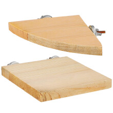 4Pcs Wooden Bird Perches Flat Stands Khaki for Parakeets Cockatiels
