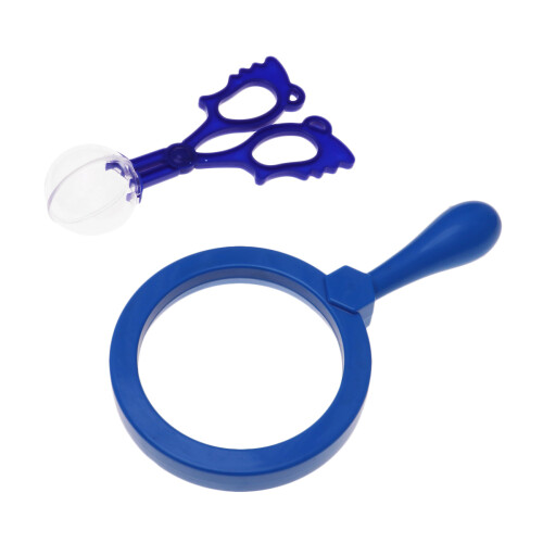 2Pcs Durable Blue Handheld Magnifier Kids Insect Catch Clamp Tool