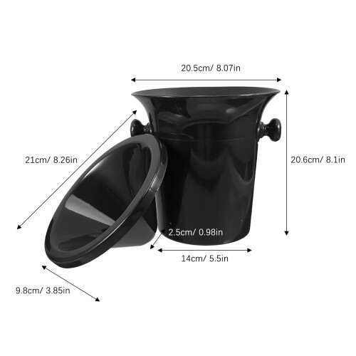 20Pcs Black Plastic Ice Buckets and Wine Spittoons for Bars 2