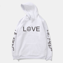 (Blanc,L=US S)Lil Peep Love Sweatshirt Pullover Hip Hop Sad Face Women Men Rapper New Hoodies