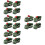 16Pcs Dark Green Miniature Pull Back Car Toys Plastic Kids Playthings 7