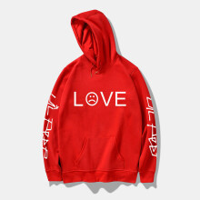 (Rouge,4XL=US 2XL)Lil Peep Love Sweatshirt Pullover Hip Hop Sad Face Women Men Rapper New Hoodies
