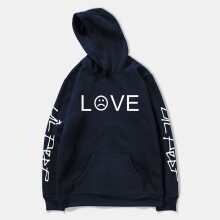 (Bleu,M=US XS)Lil Peep Love Sweatshirt Pullover Hip Hop Sad Face Women Men Rapper New Hoodies