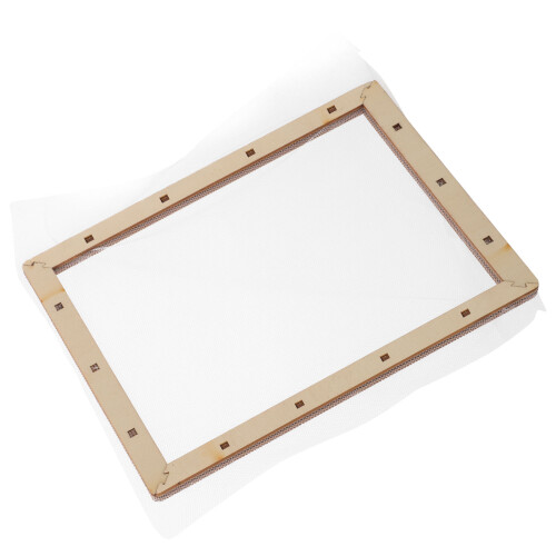 5Pcs Light Yellow Wooden Paper Making Frame with Mesh Screen DIY Kit 1