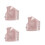 3Pcs Makeup Mixing Plate for Foundation Concealer Blending Pink PU 10
