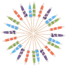 150Pcs Colorful Paper & Wood Cocktail Umbrellas for Drink Garnish