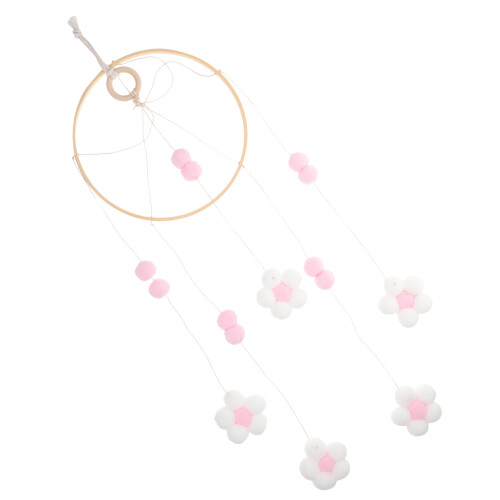 2Pcs Pink Cotton Thread Mobile for Girl Room Decor 2