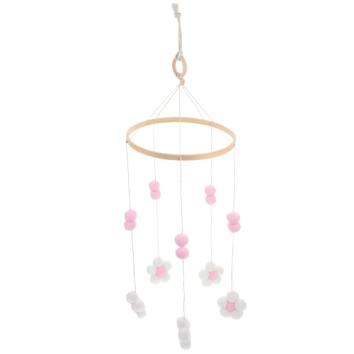 2Pcs Pink Cotton Thread Mobile for Girl Room Decor