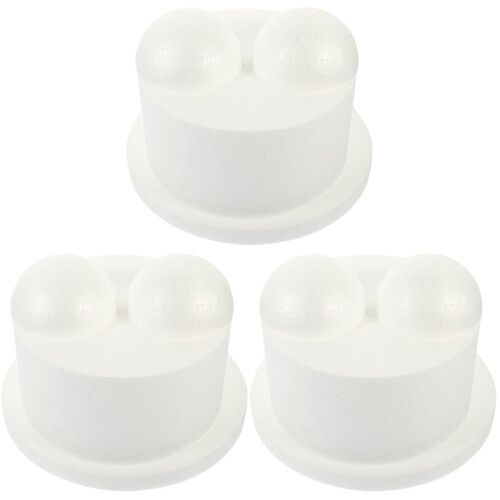 3St Wit Cake Dummy Foam Model Herbruikbaar Lichtgewicht Decoratie Tool 1