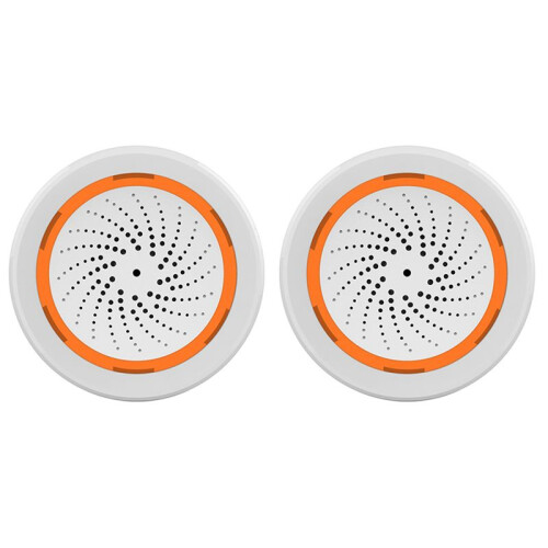 2X ZigBee NEO 90DB Sound and Light Sensor Tuya  Life Built-In Siren Alarm Sensor