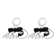 2X 6 in 1 RGB LED Atmosphere Car Light Interior Ambient Light Fiber Optic Strips Light By App Control DIY Music 8M Fiber