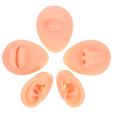 3Sets Praktijkmodel Oor Piercing Siliconen Khaki Realistische Details
