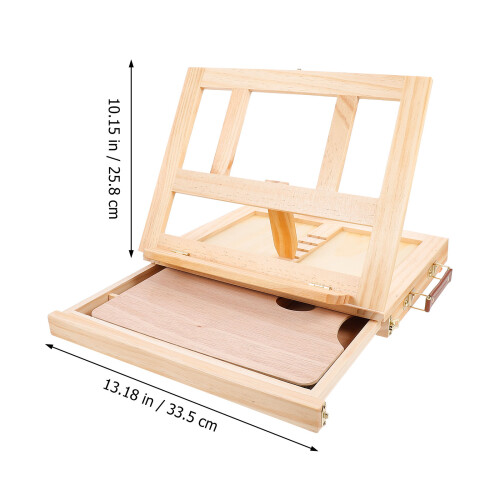 1Stk Holz Mal- Und Display- , Tischstaffelei Mit Stauraum 1