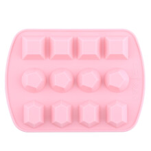 12 Cavity Diamond Silicone Chocolate Mold Easy Release Food Grade Candy and Dessert Molds