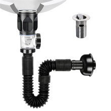 Kit de Drenaje para Fregadero de Baño con Trampa en P Flexible y Expandible, Tubo de Drenaje para Fregadero, Tubo de Drenaje para Fregadero de Baño