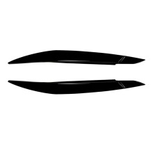 Car Headlight Lamp Eyebrows Cover Trim for  X6 E71 2008-2014 Car Headlight Eyelids Lids Gloss Black