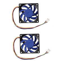 2X 12V 32 70mm 4-Pin Computer Case CFM PWM CPU PC Fan & Black