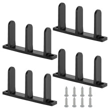 4-Pack Sliding Closet Door Floor Guide - Universal Fit for 1-3/8" Thick Doors, Black with Installation Screws