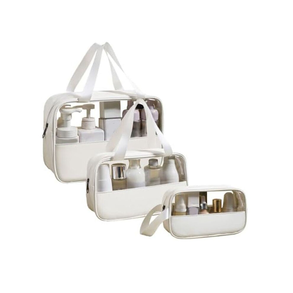Wella Elements Travel Toiletry Bag, Clear Toiletry Bag Set, 3 Pcs Toiletry Bag For Skincare Products, Portable Wash Bag Shower Bag C