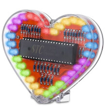 Módulo de Luz Piscante LED RGB em Formato de Coração Kit Eletrônico DIY Lâmpada de Água Prática de Projeto de Soldagem para Alunos da Escola
