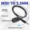 2 Pacotes de Adaptador MIDI Tipo A para 3,5 mm Cabo de 20 Polegadas, Linha de Áudio 7