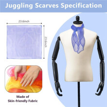 24 Pcs Juggling Scarves for Kids Dance Scarves for Music Class Rhythm Scarves Silks for Children Movement