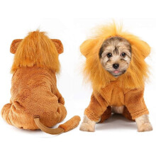 Disfraz de Perro León Ropa para Mascotas para Fiesta Simulación León Mascotas Trajes Cosplay León Sudadera con Capucha Disfraz de Gato para Fiesta