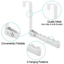 2 Pack over the Door Hooks Hanger, Sturdy Foldable over Door Drying Rack for Clothes, Coats, and Towels, White