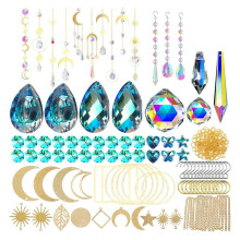 370 Pcs Crystal Suncatcher Kits Hanging Chandelier Crystals Prisms Parts Rainbow Maker Pendants DIY Sun Catchers Beads