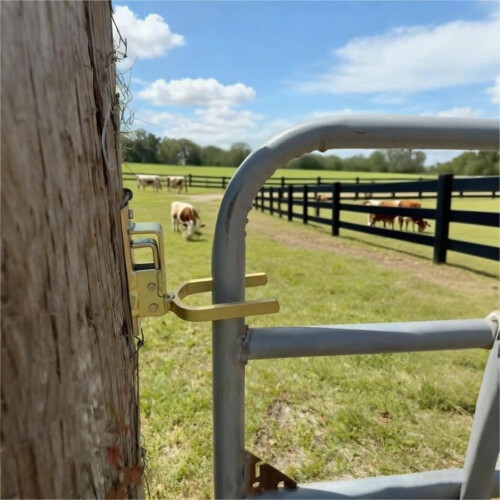 Heavy Duty OneHand Automatic Gate Latch, Rust Resistant Steel for Farm, Ranch, Backyard (2 Pcs) 2