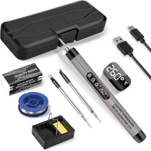 Draadloze Soldeerboutset USB Draagbare Soldeerbout met LCD-Soldeerset met Instelbare Temperatuur Grijs