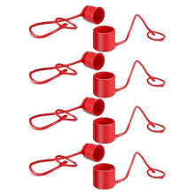 4Sets 1/2Inches Hydraulic Coupler Dust Cap & Plug Covers Heavy Duty Hydraulic Dust Caps for Hydraulic Couplings