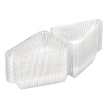 50 Stuks Taartpuntbakjes met Scharnierend Deksel, Wegwerptaartpuntdozen, Individuele Cheesecakebakjes, Taartdragers