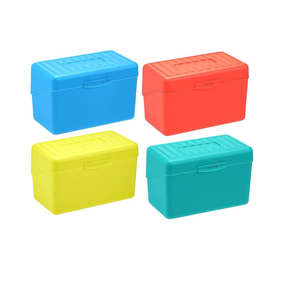 Index Card Holder Box 3X5in, Flash Note Card Holder Box Organizer Case, 3X5 Index Card Storage File Box, 4 Colors Pack 6033609290859