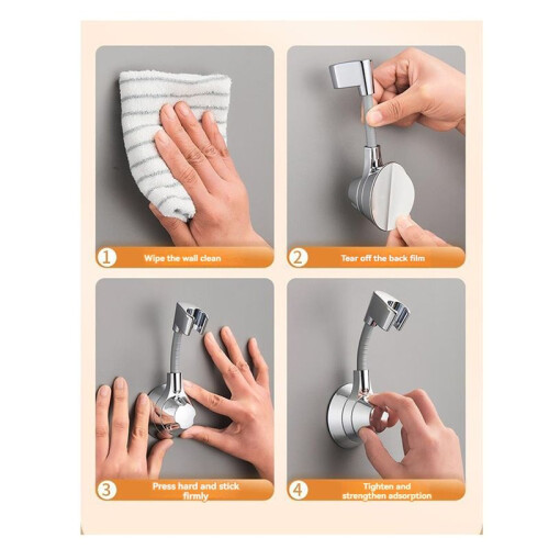 Punch Free Shower  Holder Brackets Showerhead Support Adjustable Suction Cup Bath for Bathroom Accessories 2