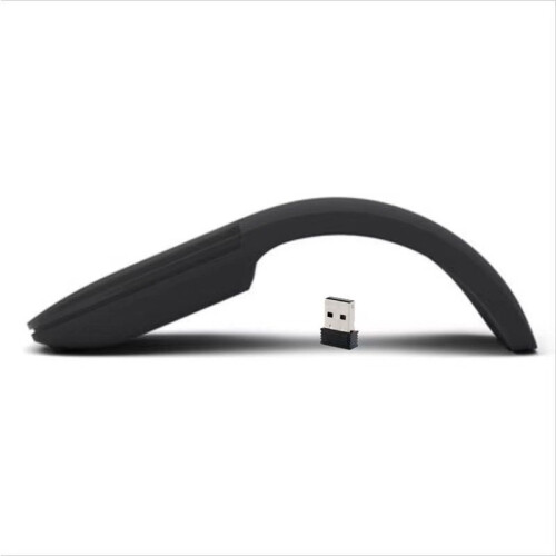 Wireless Mouse Foldable Arc Touch Mause Ultra-Thin Mute Office for PC Laptop Black 1