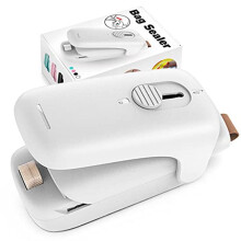 Chip Bag Sealer,Handheld Heat Vacuum Sealer Cutter,Portable Resealer Machine for Snack Plastic Fresh-Bags-Cookies C