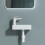 White Ceramic Wall Hung Cloakroom Basin Compact Left Hand 1